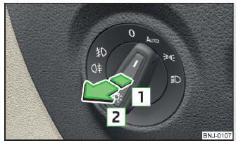 Fig. 57 Interruttore luci - accensione fendinebbia/retronebbia