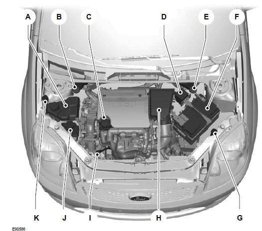 Panoramica del vano motore - 1.6L