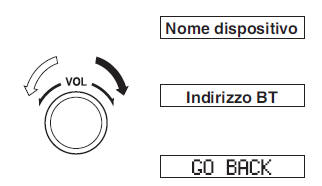 Visualizzazione informazioni sul dispositivo Bluetooth audio