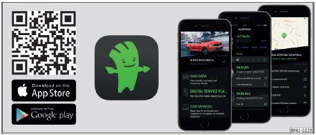 Fig. 4 L'applicazione MyŠKODA App è disponibile per dispositivi con sistema Android (Google) o iOS (Apple).