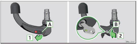 Fig. 243 Rimozione del coperchio dalla serratura / inserimento della chiave nella serratura