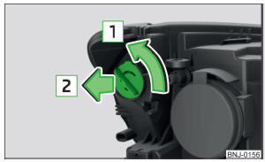 Fig. 298 Sostituzione della lampadina per luci diurne