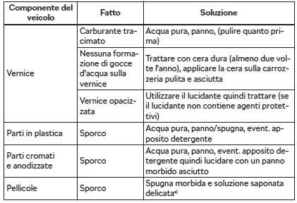 Cura esterna del veicolo