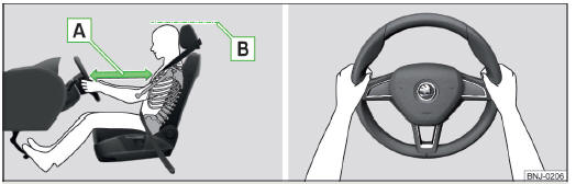 Fig. 14 Posizione corretta del conducente / Posizione corretta del volante